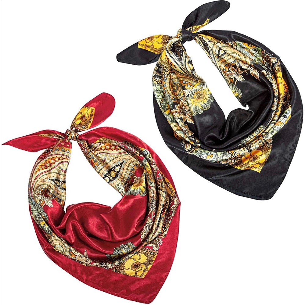 NWT Silk Satin Head Scarves (2pk)